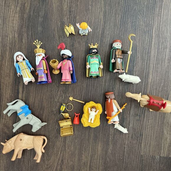 Vintage 2000s Playmobil Christmas Nativity Set Lot Complete Y2K Holiday Retro - Picture 1 of 5